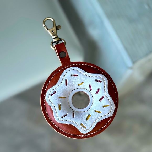 Portland Leather Handbags - Honey and Pearl Donut Charm Portland Leather Goods